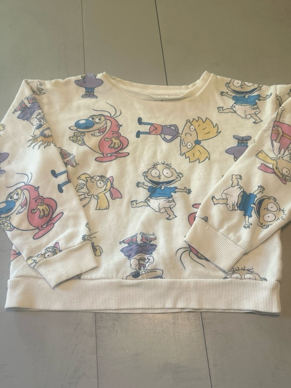 Nickelodeon Cream Kids Sweatshirt with Rugrats Characters